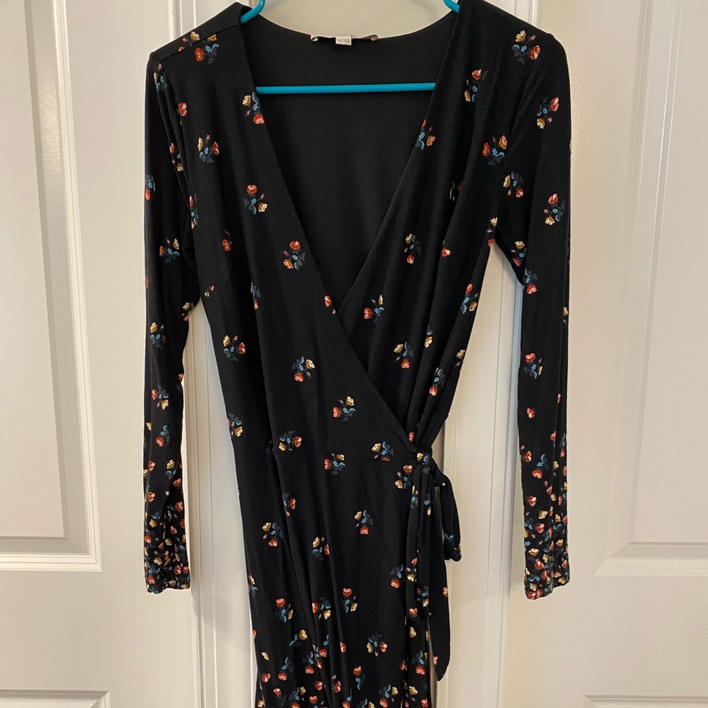 LOFT floral wrap dress